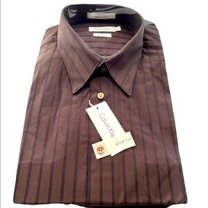 NWT Calvin Kline Mens button down Shirt Slim Fit Size 17.5